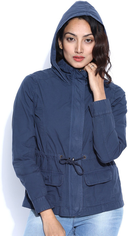 People Full Sleeve Solid Women Jacket