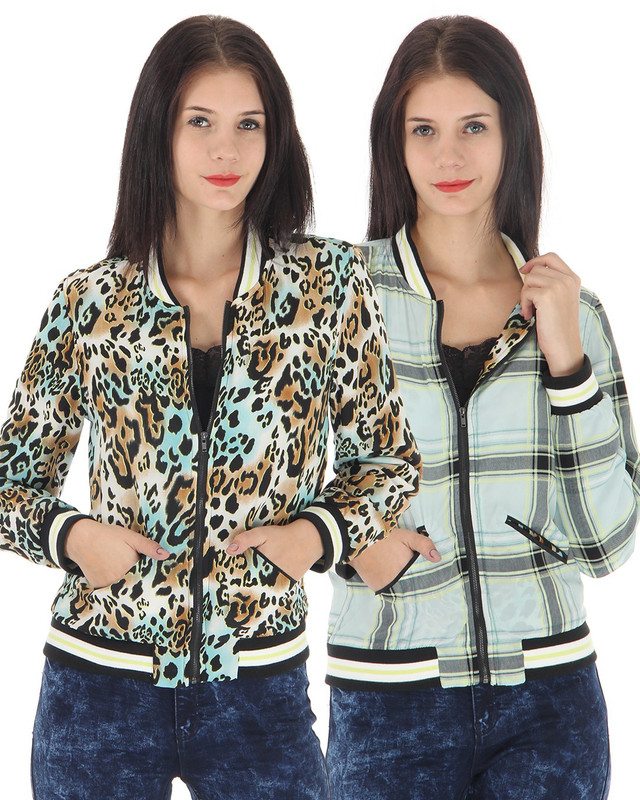 Vero Moda Full Sleeve Animal Print, Checkered Women Jacket