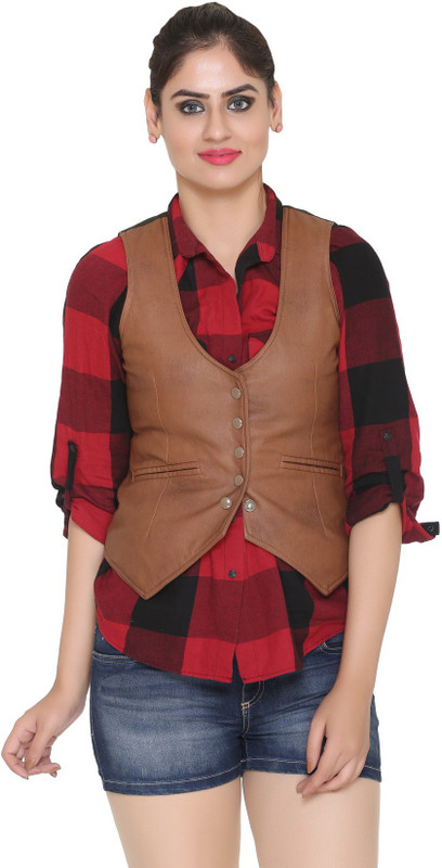 vedas Sleeveless Solid Women Jacket