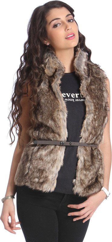 Only Sleeveless Self Design Women Jacket