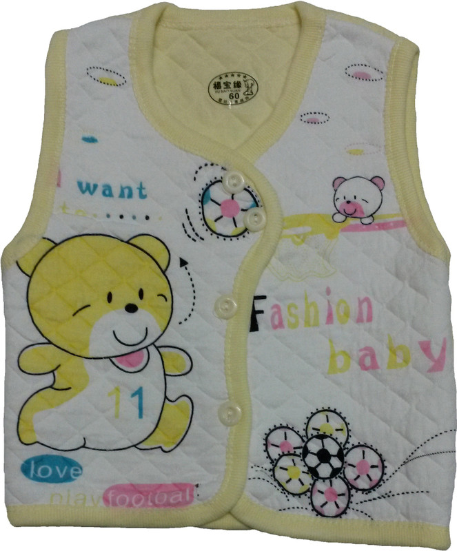 Fusion Fashion Sleeveless Printed Baby Girls Jacket