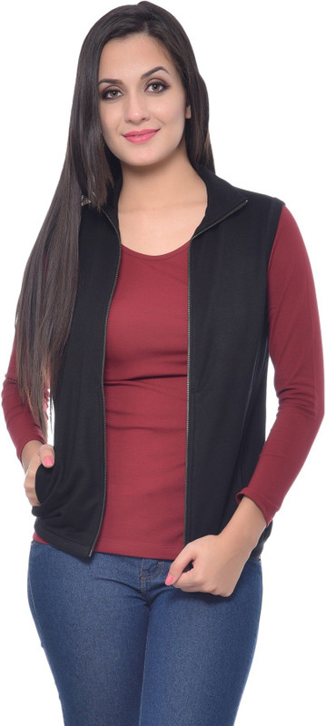 Frenchtrendz Sleeveless Solid Women Jacket