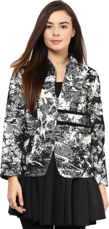 Rare Full Sleeve Geometric Print Women Jacket