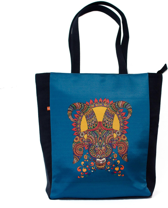 anartline Mask Printed Tote Shoulder Bag(Blue, 15 L)