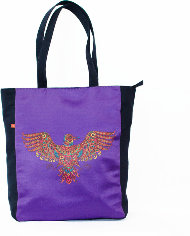 anartline Bird Printed Tote Shoulder Bag(Purple, 15 L)
