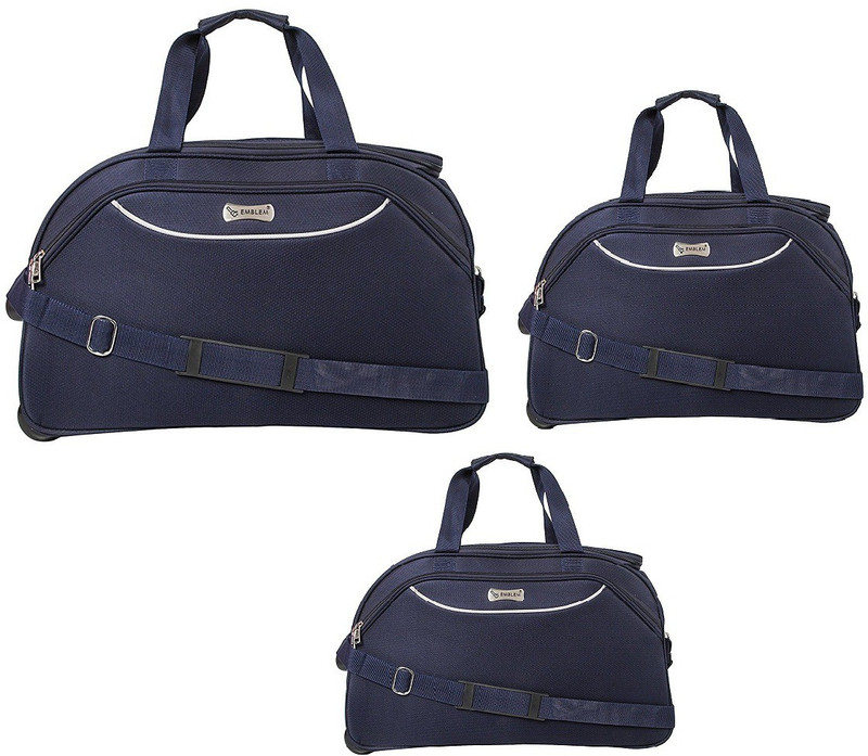 emblem (Expandable) DUFFEL BAG 3PCS COMBO Travel Duffel Bag(Blue)