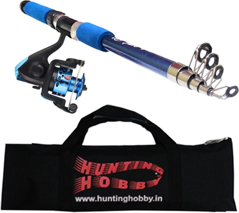 Hunting Hobby Fishing Spinning Rod, Reel, With Travelling Bag (6 Feet) Multicolor Fishing Rod(180 cm, 0.12 kg, Multicolor)