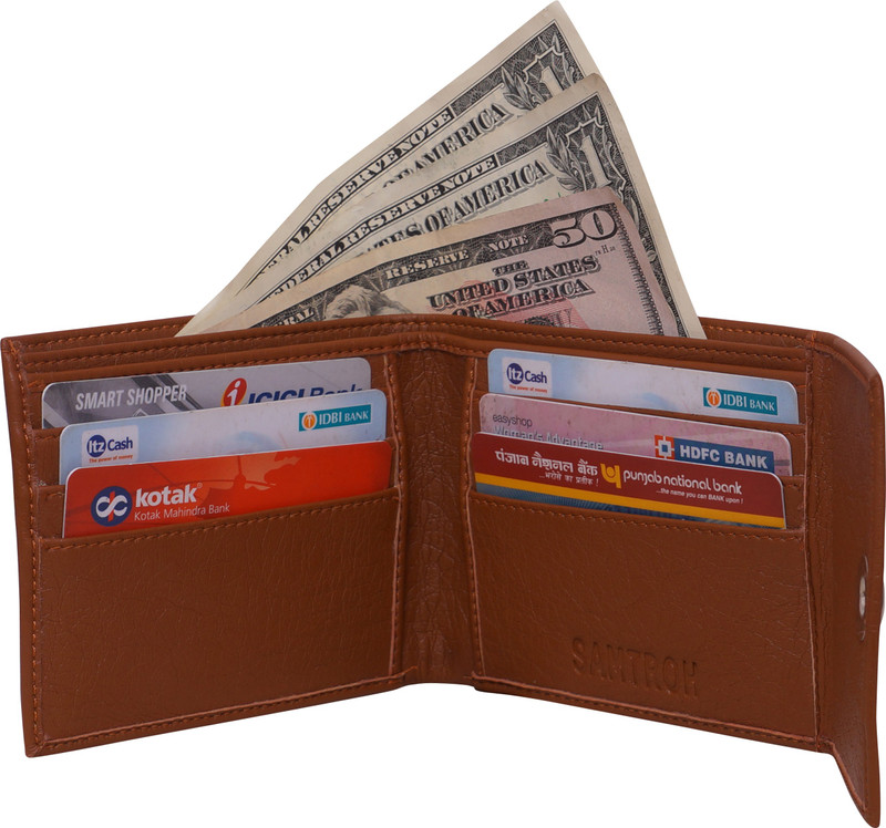 samtroh Men Casual Tan Artificial Leather Money Clip(6 Card Slots)