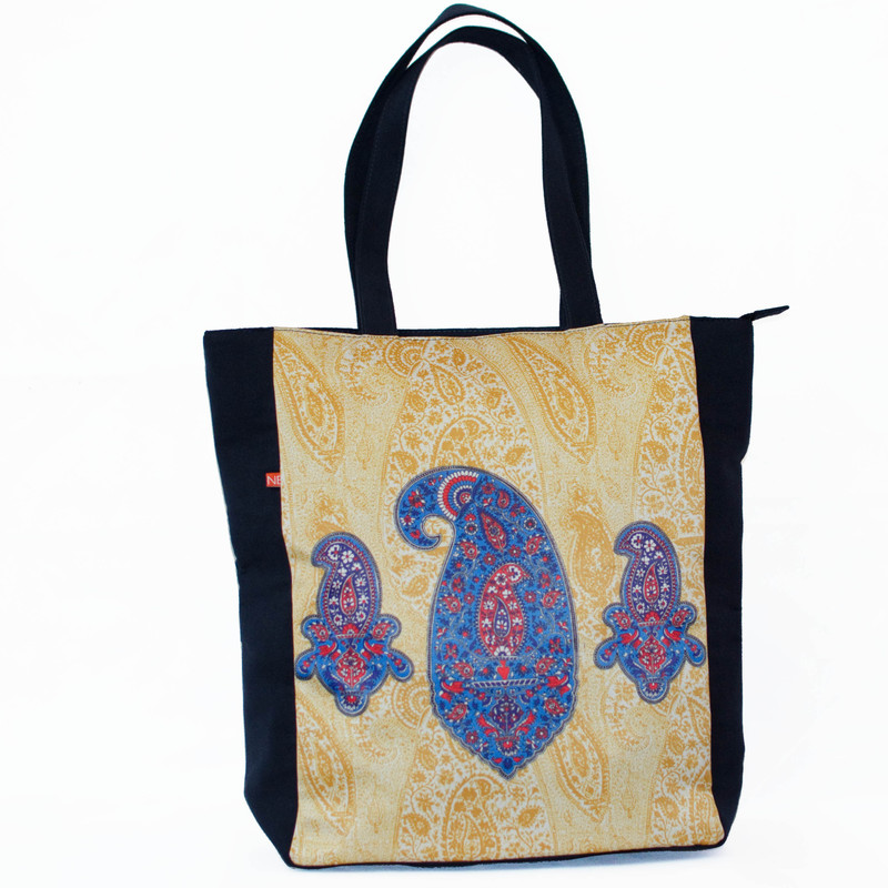 anartline Paisley Printed Tote Shoulder Bag(Beige, 15 L)