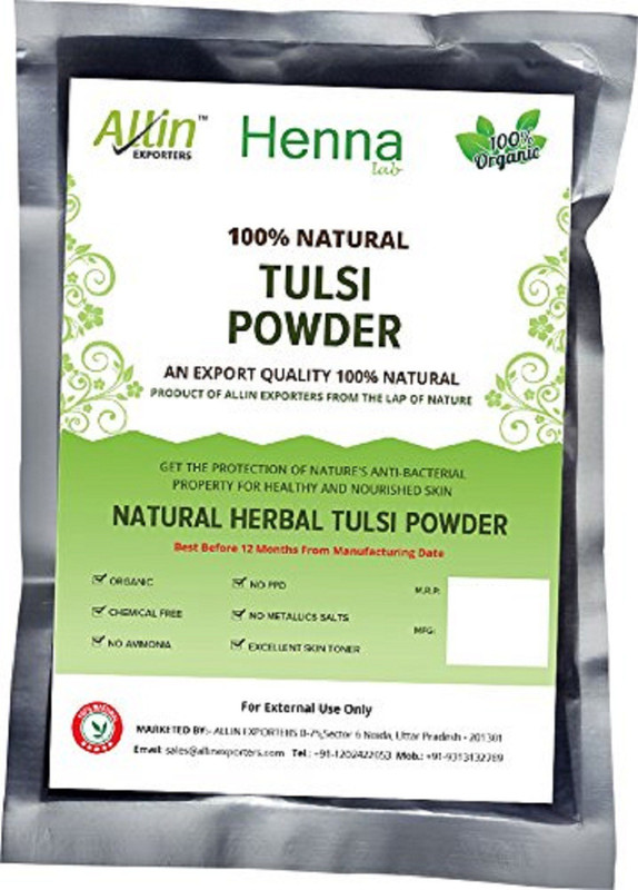 Allin Exporters Tulsi Powder 100% Organic & Chemical Free Skin Cleanser ( 240 Gram = 4 Packet)(240 g)