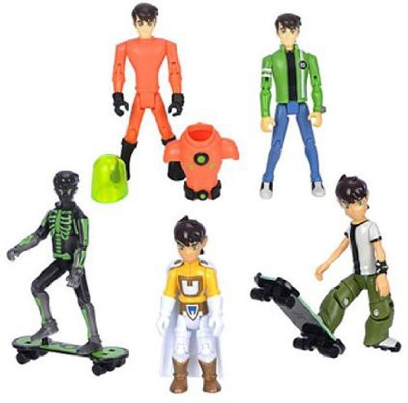 Bandai Ben 10 Exclusive Ben Tennyson 4 Inch Action Figure 5Pack Xray Ben Galactic Enforcer Ben Plumber Suit Ben 10 Year Old Ben 16 Year Old Ben Set 1 Of 2(Multicolor)
