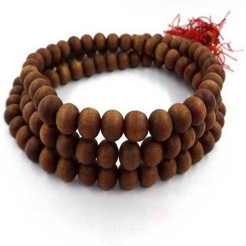 shivoham Natural Chandan 108 beads 8 mm Sandalwood Mala Wood Chain