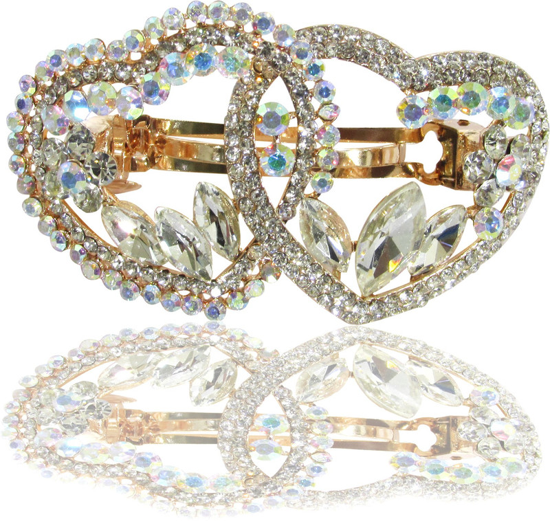 Dolls N Queens Twin Hearts Hair Clip(White)