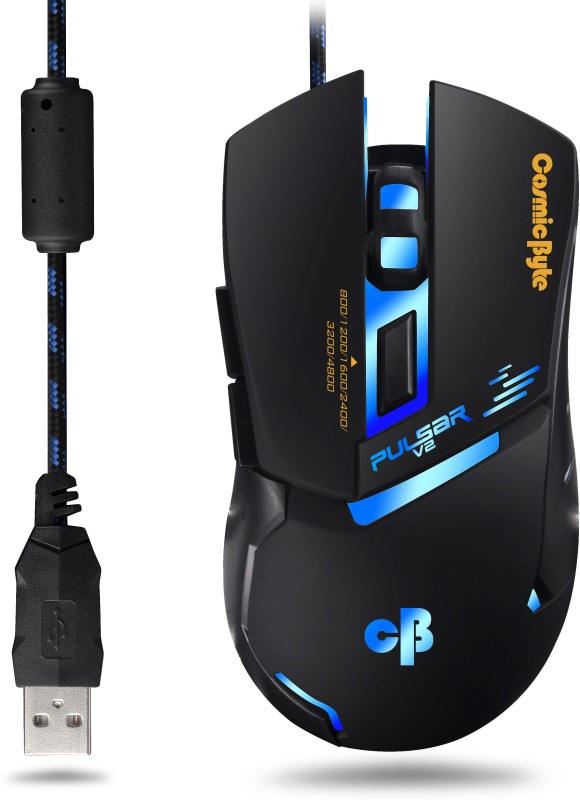 Cosmic Byte Cosmic Byte Pulsar V2 4800 DPI Gaming Mouse Wired Optical  Gaming Mouse(USB, Black)