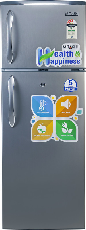 Mitashi 240 L Direct Cool Double Door 3 Star Refrigerator(Grey, MiRFDDG240V15)