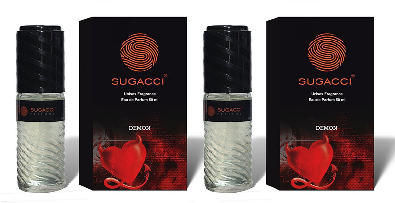 sugacci Stylish & Attractive Unisex Perfume Bottles with International Fragrance of DEMON- Pack of 2 - 50ml x 2 - Eau de Parfum  -  100 ml(For Men & Women)