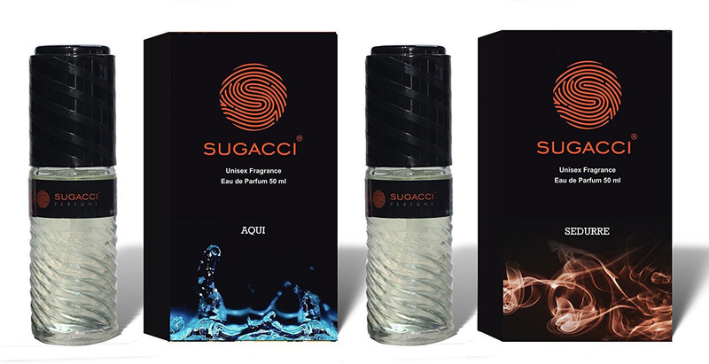 sugacci Stylish & Attractive Unisex Perfume Bottles with International Fragrances of AQUI And SEDURRE- Combo Pack- 50ml x 2 Eau de Parfum  -  100 ml(For Men & Women)