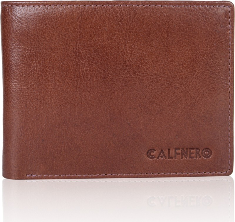 Calfnero Men Tan Genuine Leather Wallet(6 Card Slots)