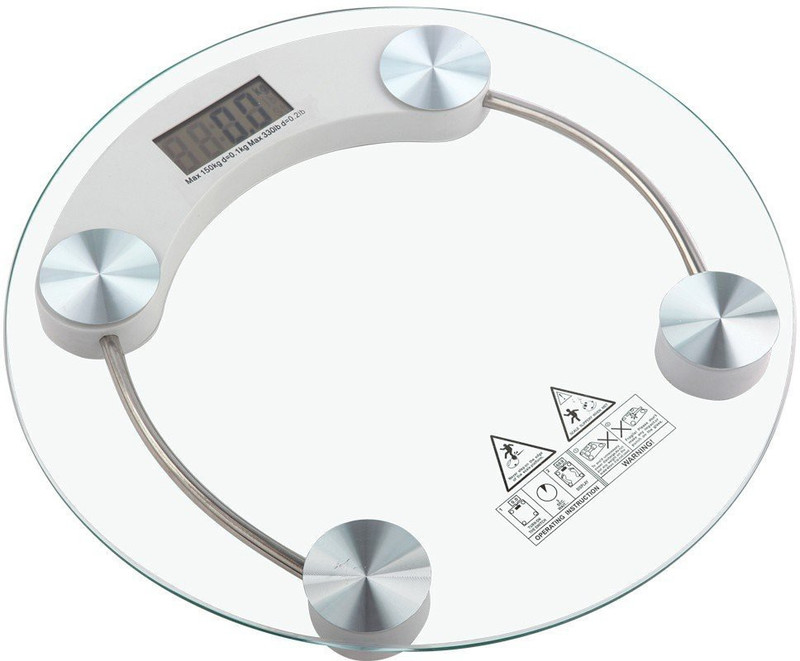 Indianmarina Transperent Weighing Scale(Silver, White)