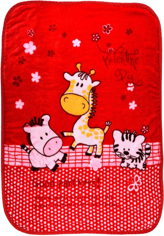 LeMadrid Cartoon Single Swadding Baby Blanket(Polyester, Red)