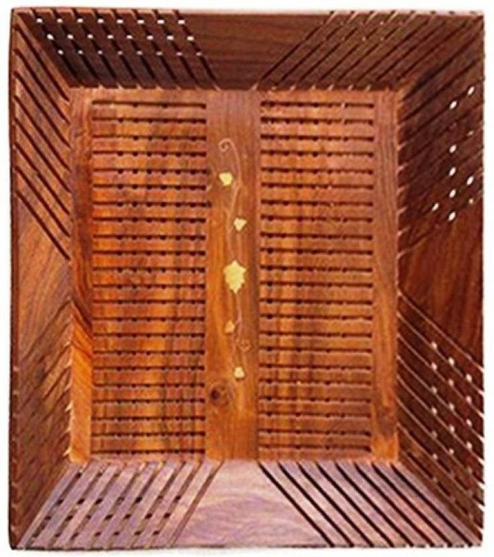 khan handicrafts Wooden bowl tray Glass Tray Serving Set(Pack of 1)