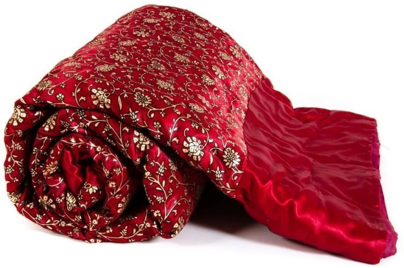 kamyaart Floral King Top Sheet(Silk, Maroon)