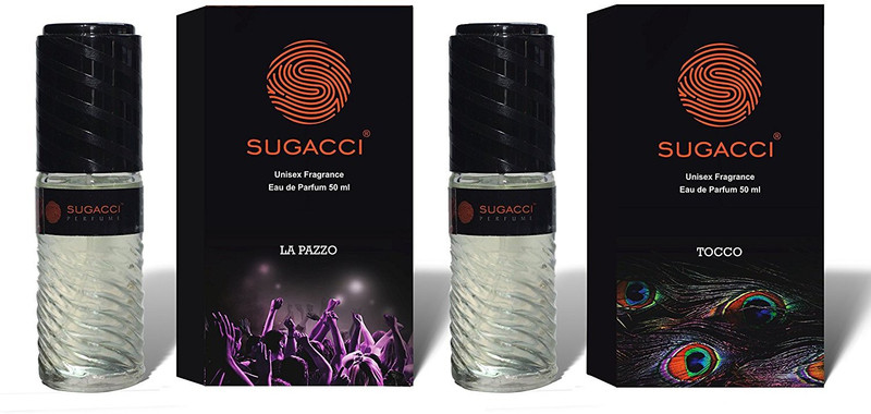 sugacci Stylish & Attractive Unisex Perfume Bottles with International Fragrances of LA PAZZO And TOCCO- Combo Pack- 50ml x 2 - Eau de Parfum  -  100 ml(For Men & Women)