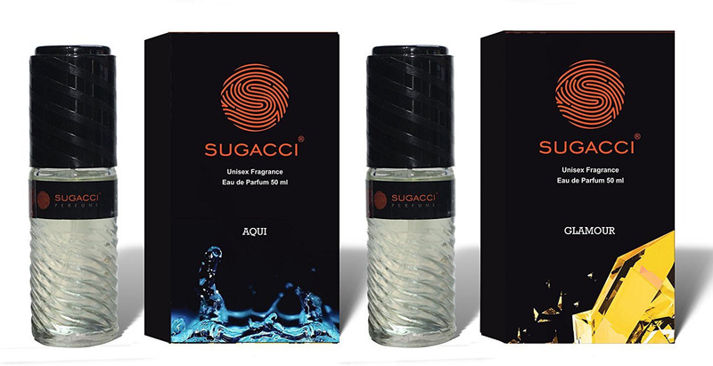 sugacci Stylish & Attractive Unisex Perfume Bottles with International Fragrances of AQUI And Glamour- Combo Pack- 50ml x 2 Eau de Parfum  -  100 ml(For Men & Women)