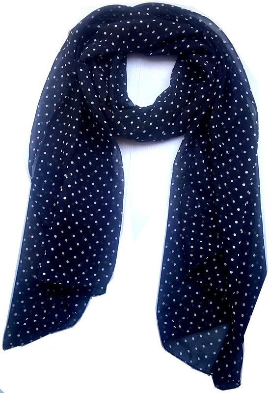 vanilla scarf Polka Print Poly Georgette Women Scarf, Stole