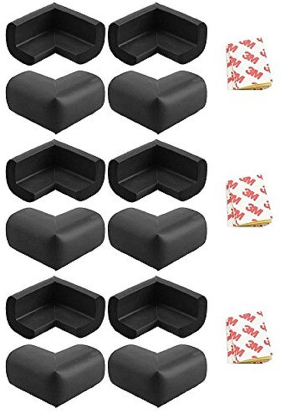 Iktu Corner Edge Protector, Table Desk Corner Edge Protector Guard Cushion, Baby Child Infant Kids Safety Corner Cushion Bumper Guard Protector (Black-12pc)(Black)