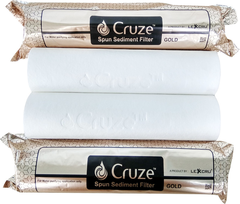 lexcru Pokar RO CRUZE Gold (Lexcru ) PP Spun Pre Filter 10" x 2.5" inch 4pcs, Premium Quality, Suitable for all RO Water purifier Solid Filter Cartridge(5, Pack of 4)