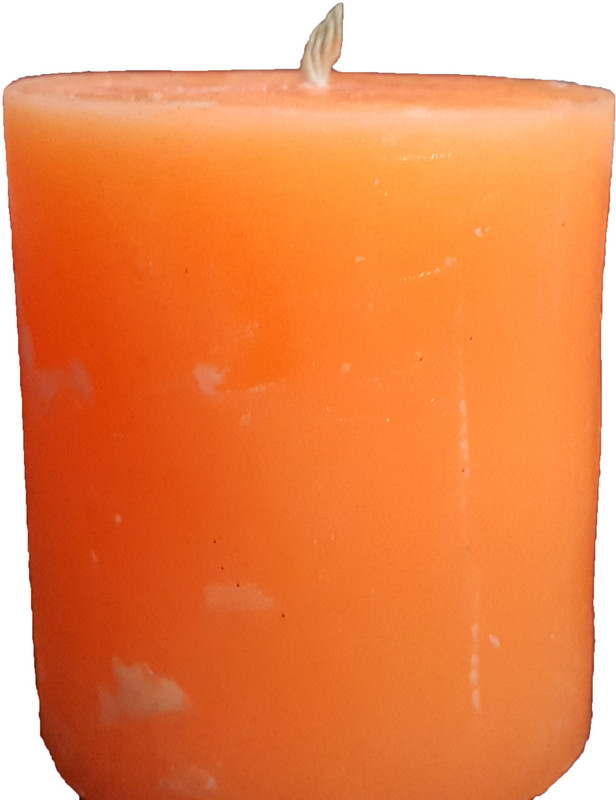 aakaar21 unscented big rounfd orange coloured candle with bright light and longer lastic -8/7 cm Candle(Orange, Pack of 1)