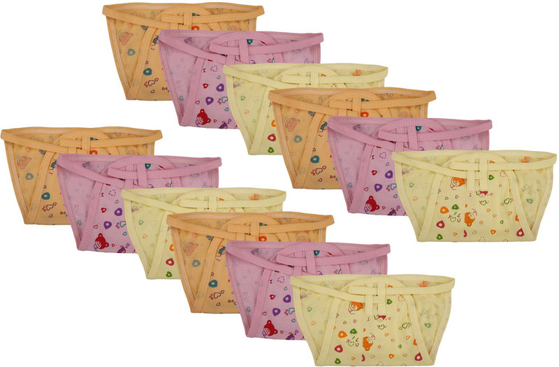 yodream Newborn baby Hosiery cotton cloth nappies Adjustable (0-9 Months) Pack Of 12,Multicolor