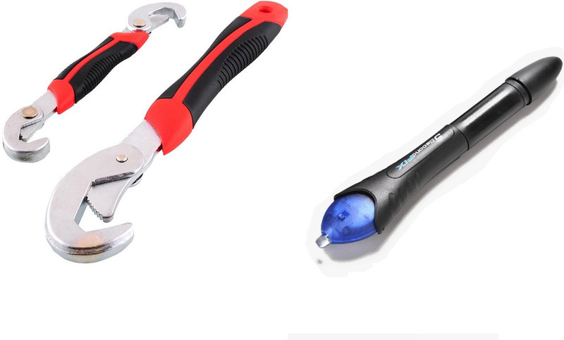 snap n grip Multipurpose Home Tool Wrench Set with 5 Second Quick Fix UV Light Repair Plastic Welding glue Pen Combination Screwdriver Set(Pack of 2)