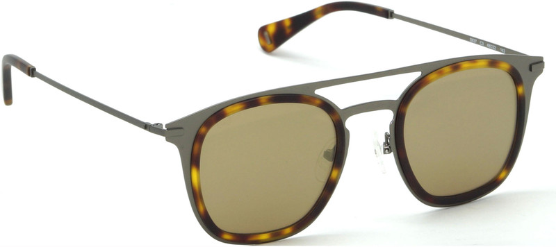 Image Retro Square Sunglasses(Golden, Brown)