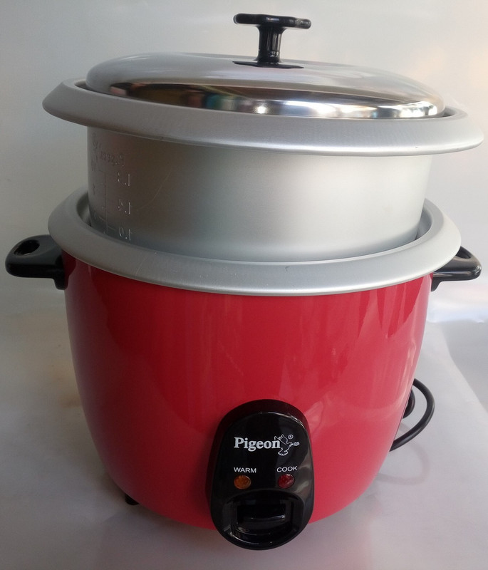Pigeon joy-1.8. double pot Electric Rice Cooker(1.8 L, Red)