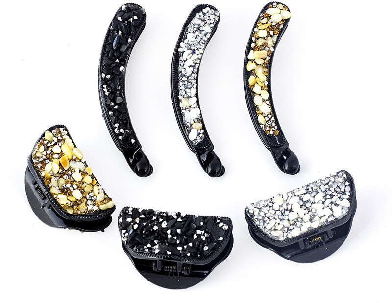 sringhar Hair clips and clutches claws silver gold pack of 12 pcs for girls and women Hair Accessory Set(Gold, Silver, Black)