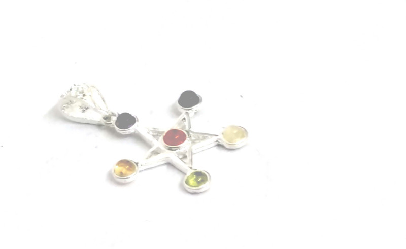 air9999 7 CHAKRA STAR SHAPE CHAKRA PENDANT Crystal Metal Pendant