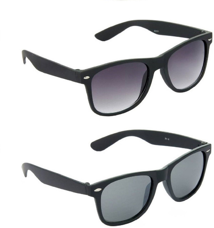 MAXX Wayfarer, Aviator Sunglasses(Black)