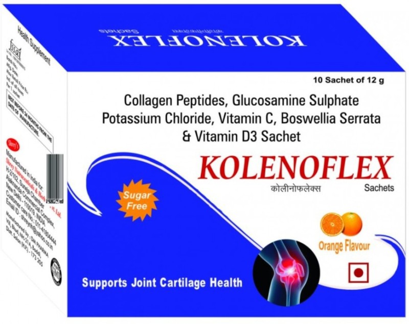 Shrey's Kolenoflex Collagen Peptides with Boswellia Serrata &  D3 - 10 Sachets (Supports Joint Cartilage )(10 No)