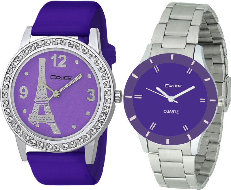 crude rg692 purple strap and chain same model unique design fancy combo watch Analog Watch  - For Girls