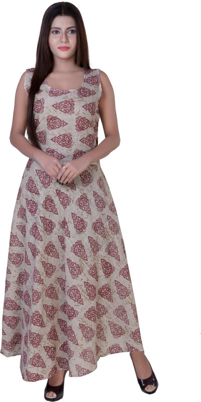 fabcolors Women Maxi Beige Dress
