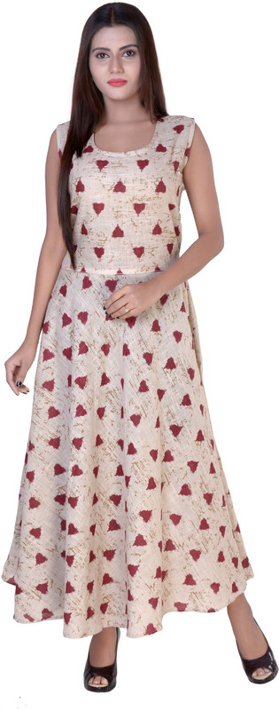 fabcolors Women Maxi White Dress
