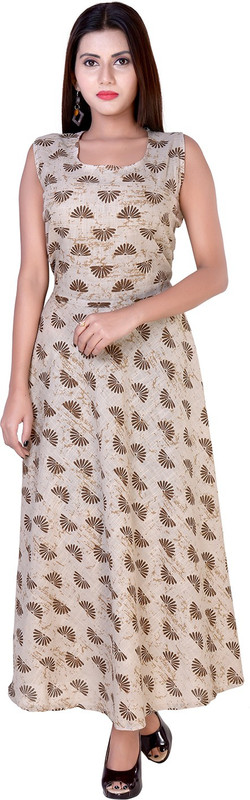 fabcolors Women Maxi Brown Dress