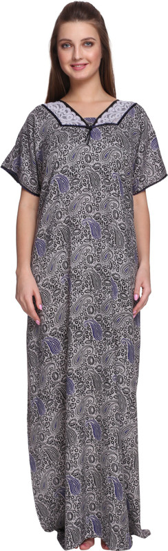 Vixenwrap Women Nighty(Blue, Grey)