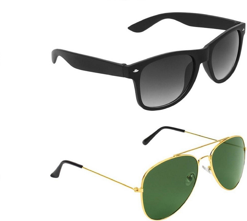 MAXX Aviator Sunglasses(Brown, Green, Black)