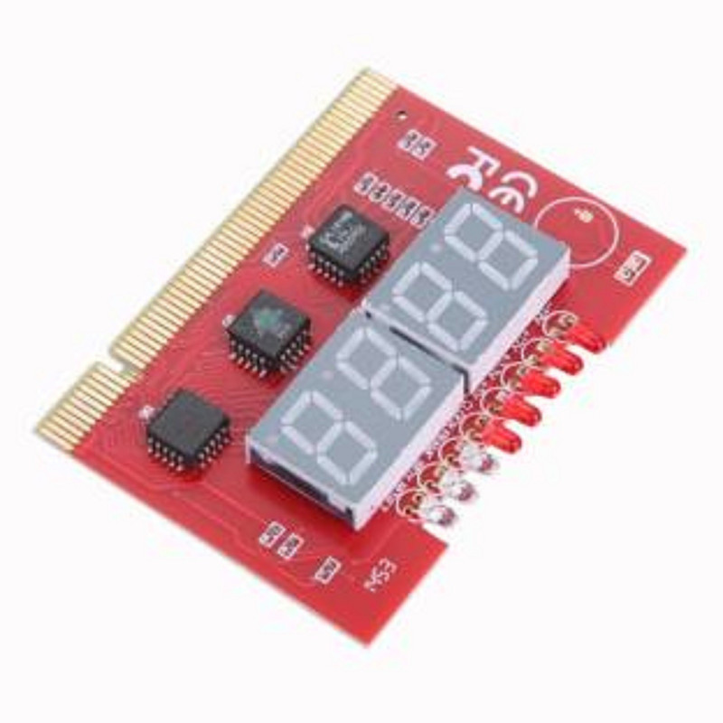 TECHON PC 4-digit Code Diagnostic Analyzer Card Motherboard (Red) Motherboard