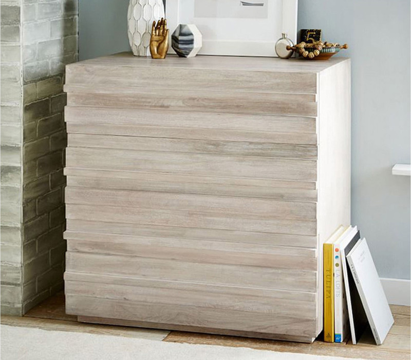 The Attic Solid Wood Free Standing Chest of Drawers(Finish Color - Distress White)
