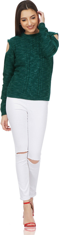 saint gauge Round Neck Self Design Women Pullover