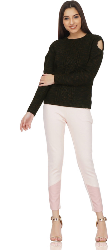 saint gauge Round Neck Self Design Women Pullover
